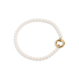 Beaded Pearl Bracelet & Charm Keeper: Kiska / Gold