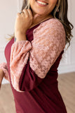 Berry Blush Lace Fusion Top: Pink