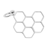 18K Gold PVD Stainless Steel Honeycomb Charm: Gold