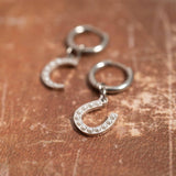 18K Gold PVD Stainless Steel Pearl Beaded Horseshoe Charm: Gold / 15mm