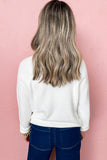 White MERRY Letter Pattern Christmas Raglan Sleeve Sweater