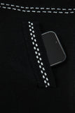 Black Bomber Contrast Trim Snap Button Long Sleeve Cardigan