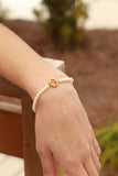 Beaded Pearl Bracelet & Charm Keeper: Kiska / Gold