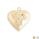 18K Gold PVD Stainless Steel Rose Heart Locket: Gold