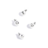 18K Gold PVD Stainless Steel 8mm Love Printed Pearl Charm: Gold