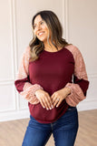 Berry Blush Lace Fusion Top: Pink