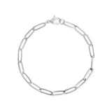 Stainless Steel Paperclip Chain Bracelet: Stainless / 7" Silver Color
