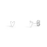 18K Gold PVD Stainless Steel White Heart Stud Earrings: Stainless