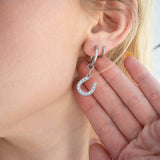 18K Gold PVD Stainless Steel Pearl Beaded Horseshoe Charm: Gold / 15mm