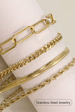 STAINLESS STEEL WATERPROOF TARNISH FREE BRACELET | 40B112: PAPERCLIP
