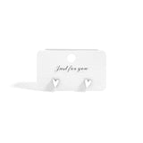 18K Gold PVD Stainless Steel White Heart Stud Earrings: Stainless