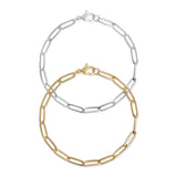 Stainless Steel Paperclip Chain Bracelet: Stainless / 7" Silver Color
