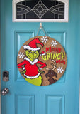 DIY Grinch and Max Door Hanger