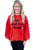 Fiery Red How Bout Them Dawgs Glitter Graphic Sweatshirt