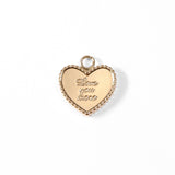 18K Gold PVD Stainless Steel "Love You More" Heart Charm / PDL0055: Stainless