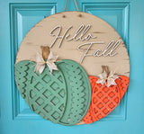 DIY Double Sweater Pumpkin Door Hanger