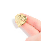 18K Gold PVD Stainless Steel Rose Heart Locket: Gold