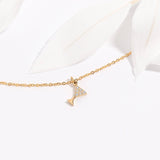 18K Gold PVD Stainless Steel CZ Martini Glass Charm: Stainless