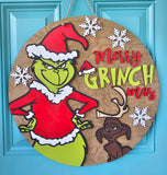 DIY Grinch and Max Door Hanger