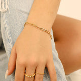 Stainless Steel Paperclip Chain Bracelet: Stainless / 7" Silver Color