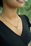 18K PVD Gold Carabiner "Dream" Paperclip Charm Necklace: Gold