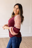 Berry Blush Lace Fusion Top: Pink
