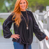 Treat Yourself Top with Front Tie, Black: Black / Small