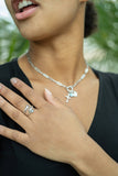 Stainless Steel Paperclip Carabiner Charm Holder Necklace: Stainless / 18"+2"