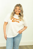 Pumpkin Spice on White Tee Shirt Blank: White