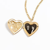 18K Gold PVD Stainless Steel Rose Heart Locket: Gold