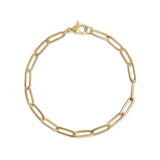 Stainless Steel Paperclip Chain Bracelet: Stainless / 7" Silver Color