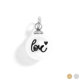 18K Gold PVD Stainless Steel 8mm Love Printed Pearl Charm: Gold