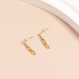 Stainless Steel Paperclip Earrings: Gold