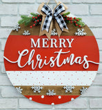 DIY Classic Merry Christmas Door Hanger