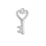 18K Gold PVD Stainless Steel Heart Key Charm: Stainless