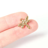 18K Gold PVD Stainless Steel Dragonfly Charm: Gold