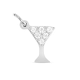 18K Gold PVD Stainless Steel CZ Martini Glass Charm: Stainless