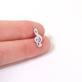 18K Gold PVD Stainless Steel Treble Clef Music Charm / PDL0077: Stainless