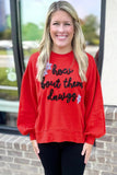 Fiery Red How Bout Them Dawgs Glitter Graphic Sweatshirt