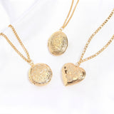 18K Gold PVD Stainless Steel Rose Heart Locket: Gold