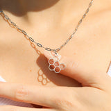 18K Gold PVD Stainless Steel Honeycomb Charm: Gold