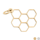 18K Gold PVD Stainless Steel Honeycomb Charm: Gold