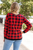 Plaid With Me Long Sleeves T-Shirt, Buffalo Plaid: RED
