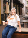 Pumpkin Spice on White Tee Shirt Blank: White