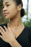 Stainless Steel Paperclip Carabiner Charm Holder Necklace: Stainless / 18"+2"
