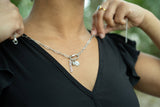 18K PVD Gold Carabiner "Dream" Paperclip Charm Necklace: Gold
