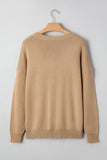 Smoke Gray Merry Colorful Dot Detail Christmas Dolman Sweater