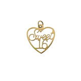 18k Gold PVD Coated Stainless Steel "Sweet 16" Charm