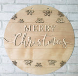 DIY Classic Merry Christmas Door Hanger