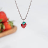 18K Gold PVD Stainless Steel Strawberry Fruit Charm: Gold